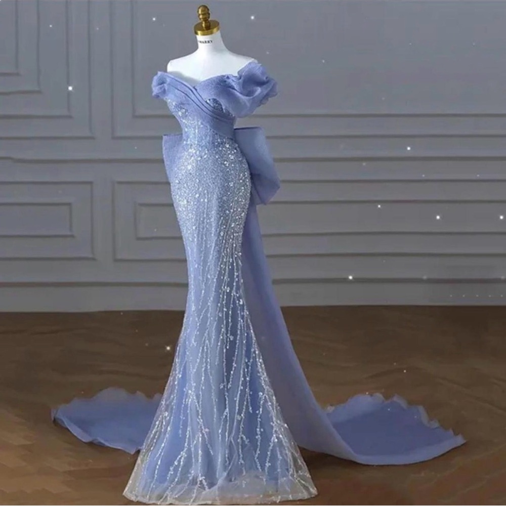 Lavender Off-Shoulder Sequin Mermaid Prom Dress size 4 fits 2